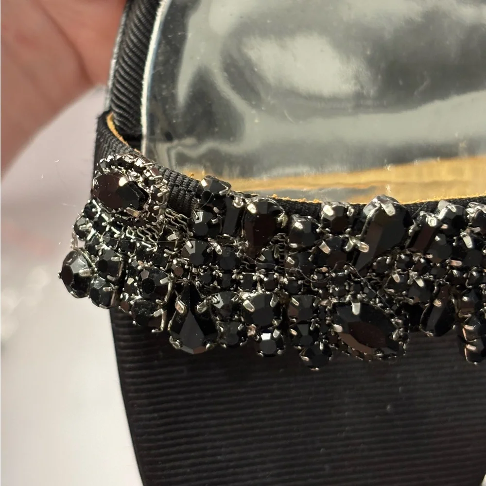 9.5 Badgley Mischka black, rhinestone heels - Picture 3 of 4